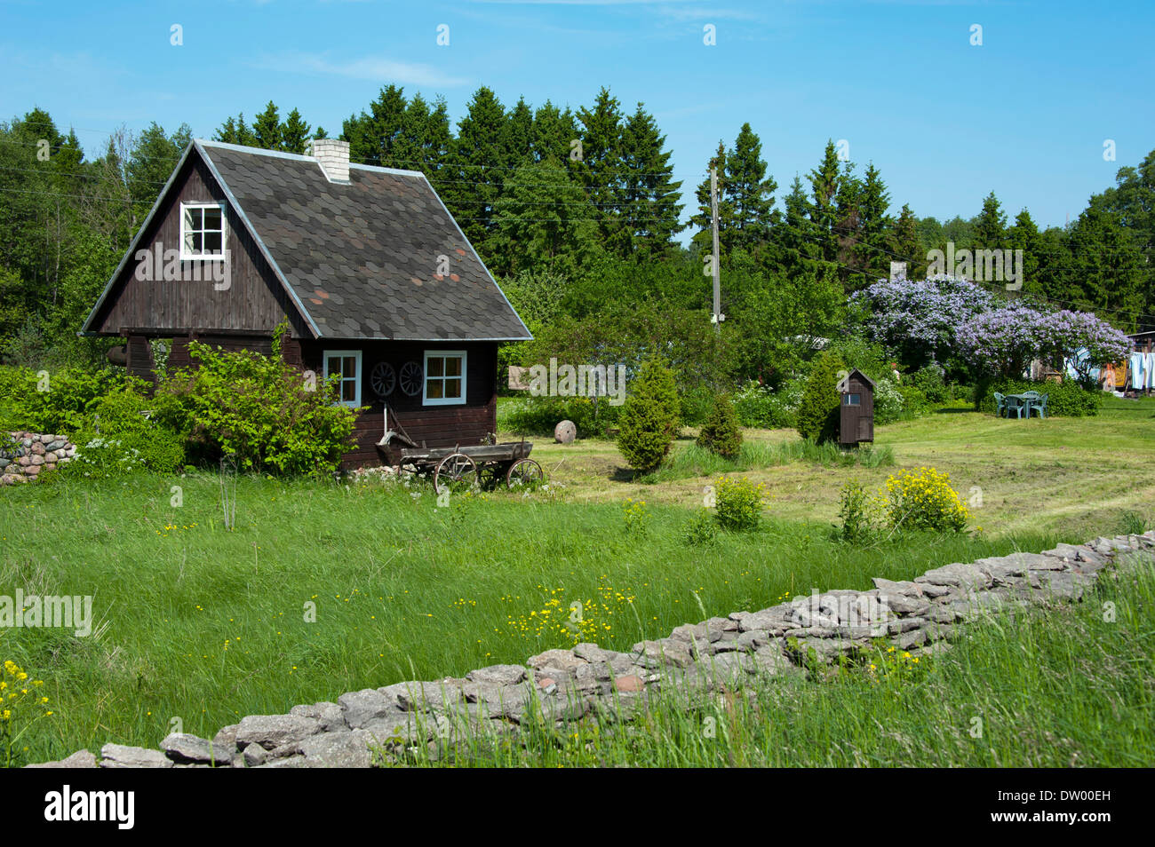 Traditional house, Ansekuüla, Saaremaa, Estonia, Baltic States Stock