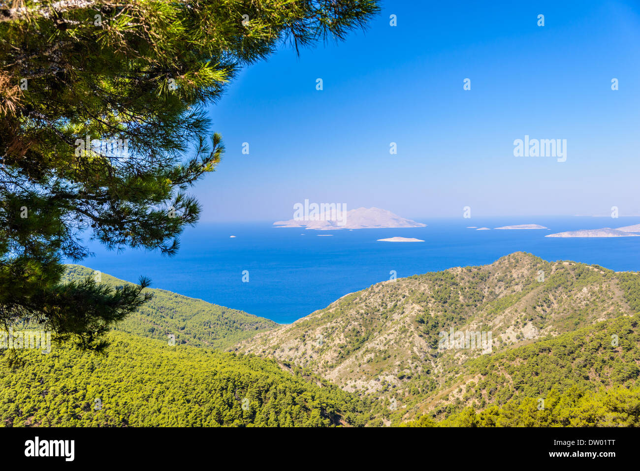 view of the sea from a height Stock Photo