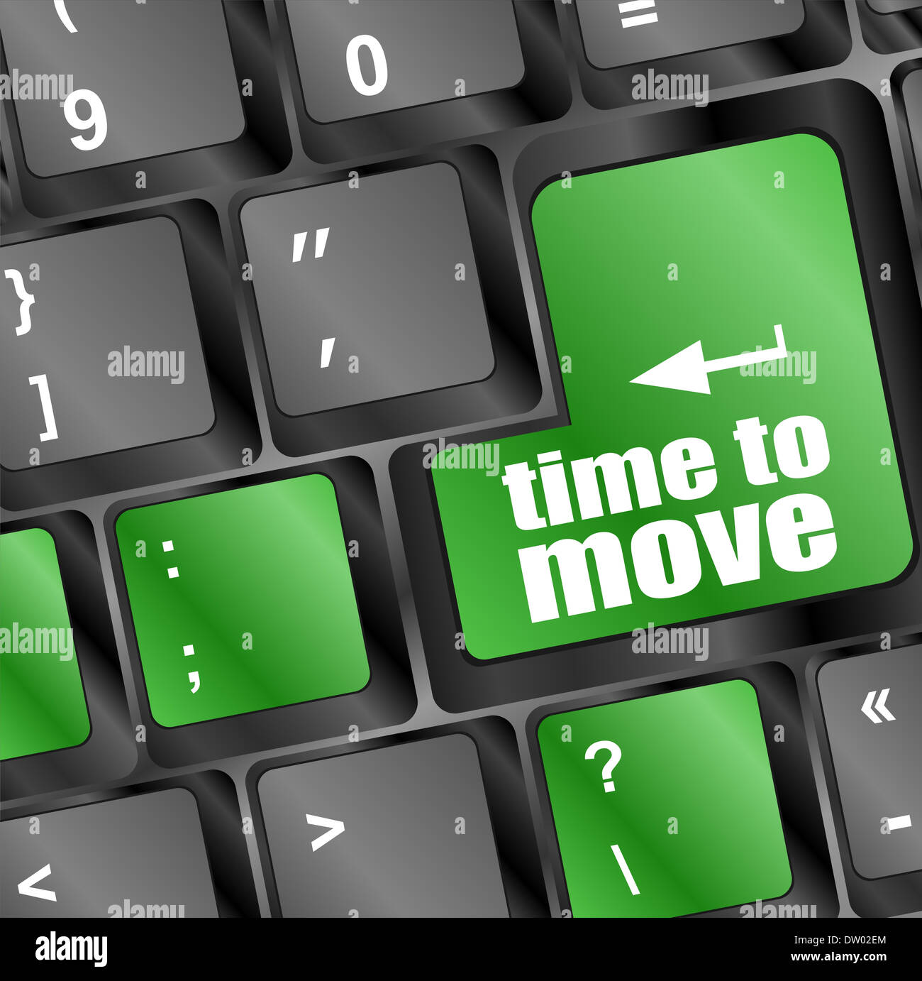 Words time to move on keyboard key stock photo alamy