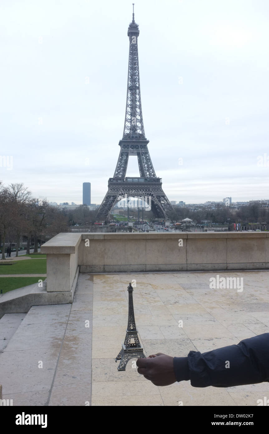 Eiffel Tower, Souvenir, trinket, Paris France, Tour Eiffel, Trocadero Stock Photo