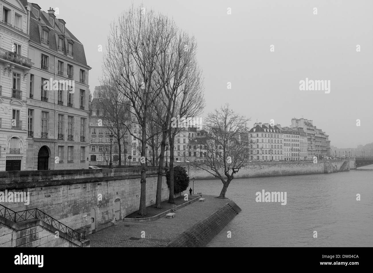 Banks of the seine Black and White Stock Photos & Images - Alamy