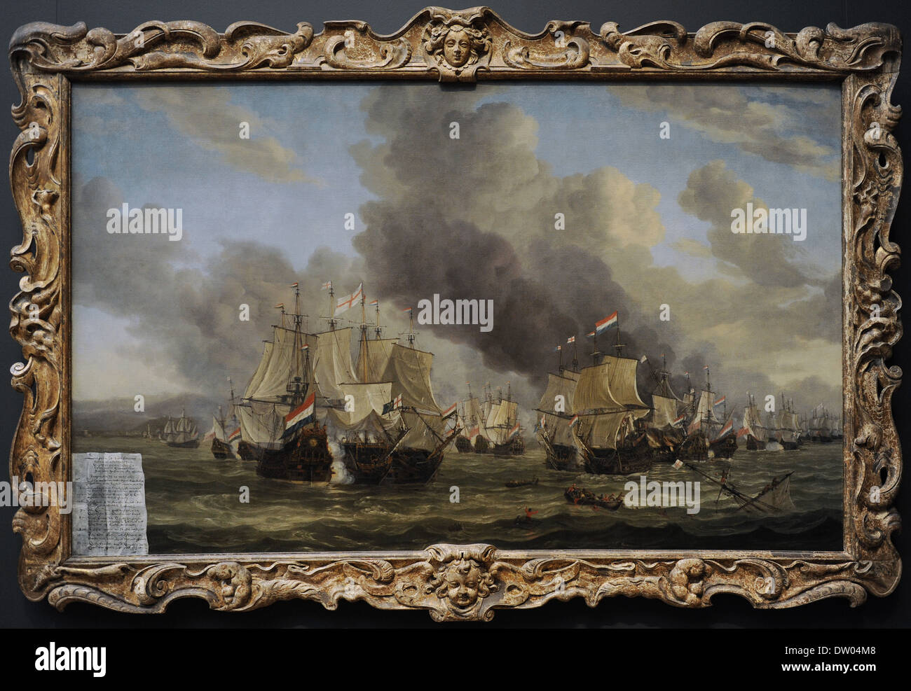 Reinier Nooms, called Zeeman (c. 1623-1664). Dutch painter. The Battle of Livorno, 1653-1664. Rijksmuseum. Amsterdam. Holland. Stock Photo