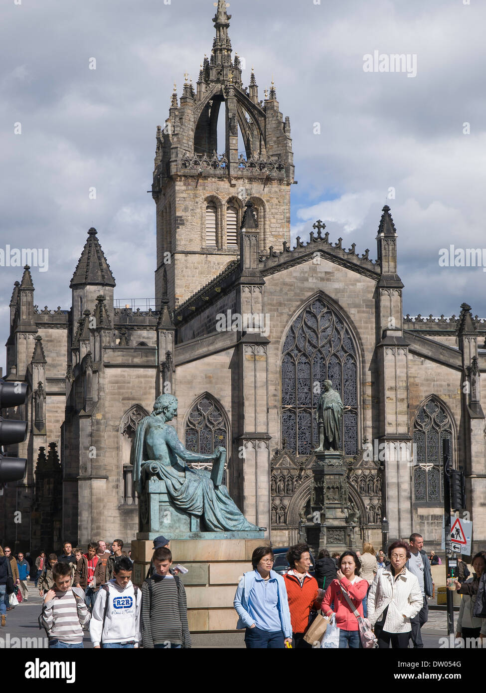 David Hume statue outside Saint Giles Cathedral Stock Photo