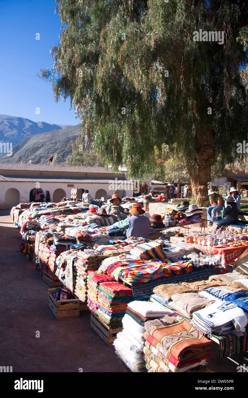 Purmamarca street market, Quebrada de Humahuaca, Jujuy, Argentinergentina Stock Photo