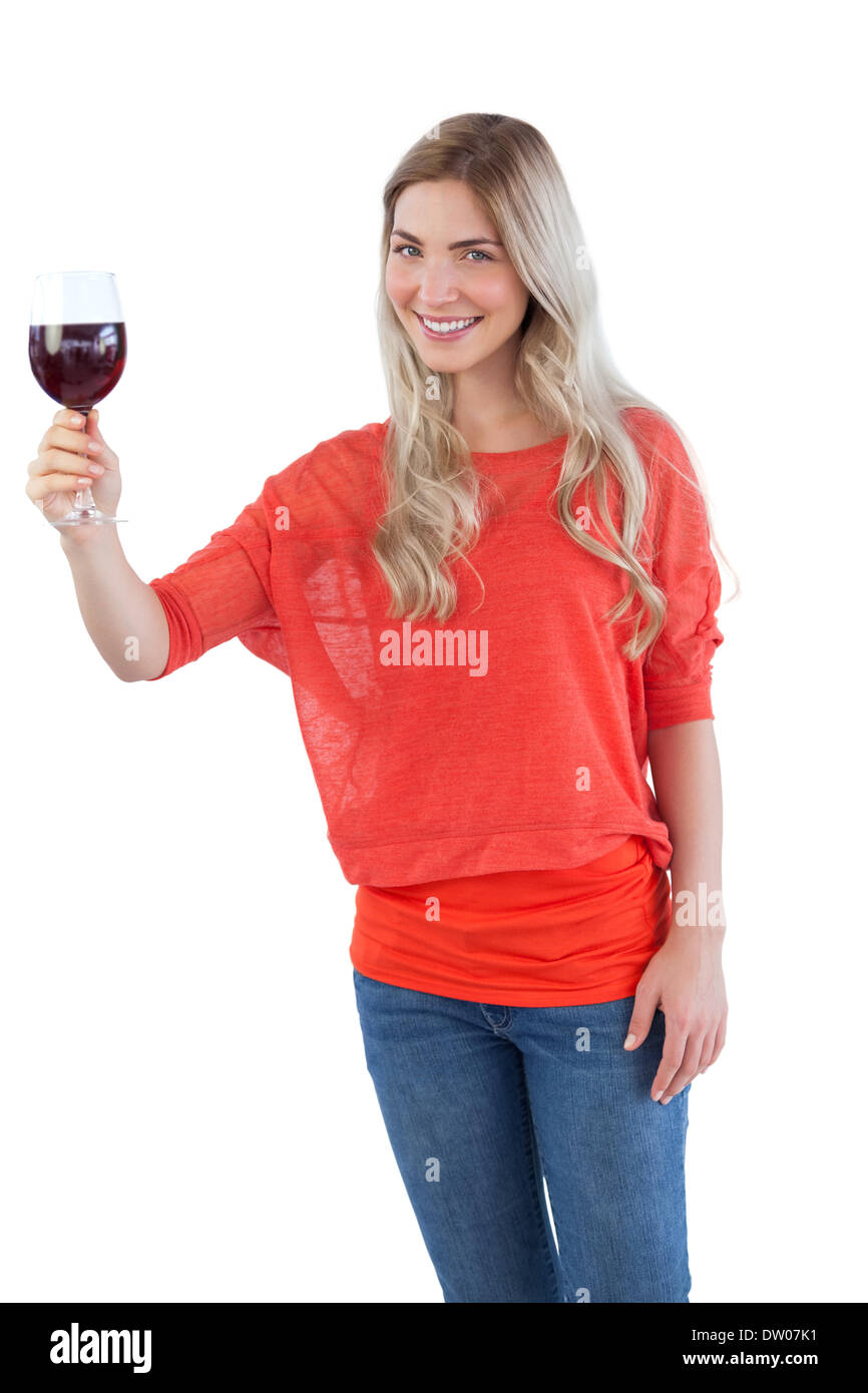 Woman with wine glass Stock Photo - Alamy