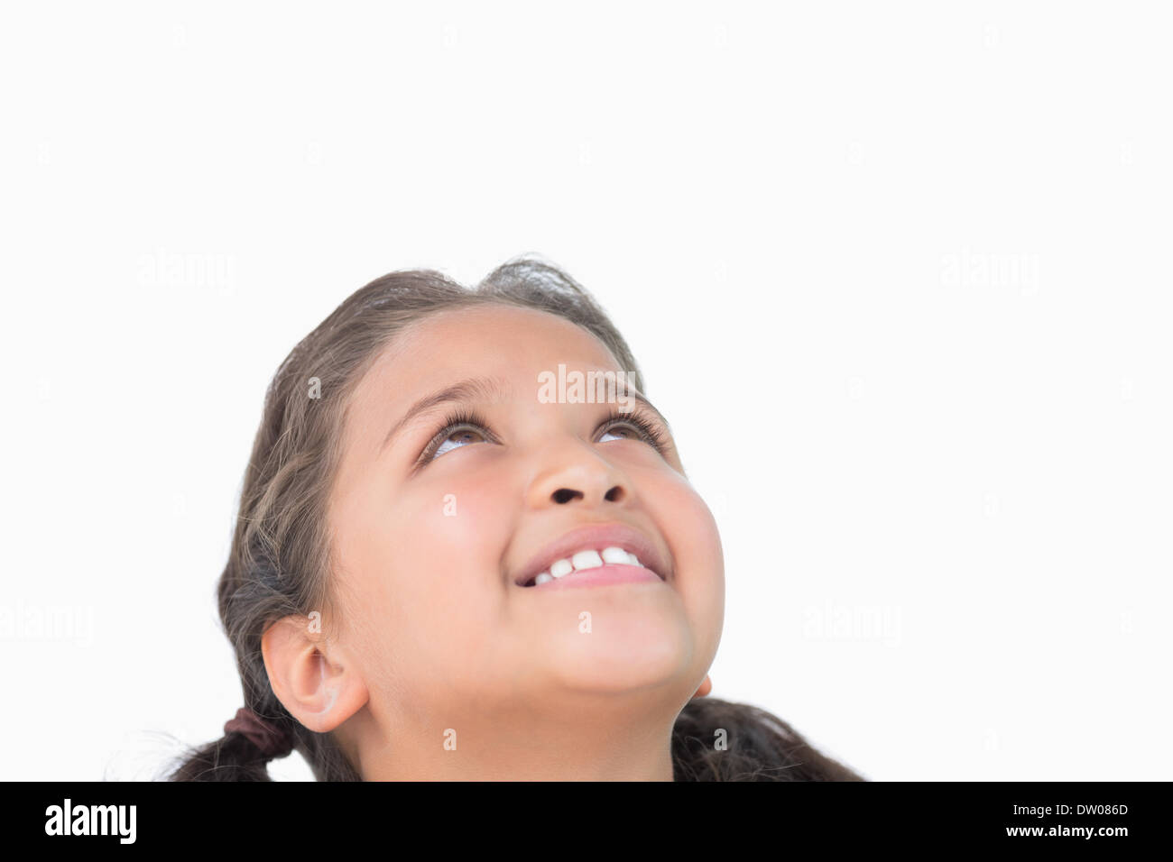 Little girl looking up Stock Photo - Alamy