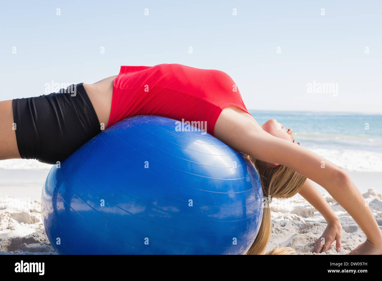 Fit blonde stretching back on hi-res stock photography and images - Alamy