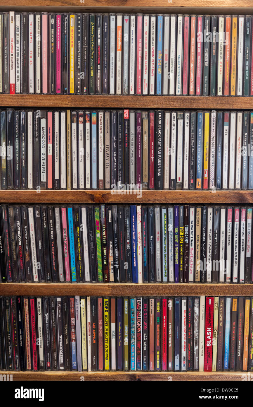 Wall of music CD albums Stock Photo