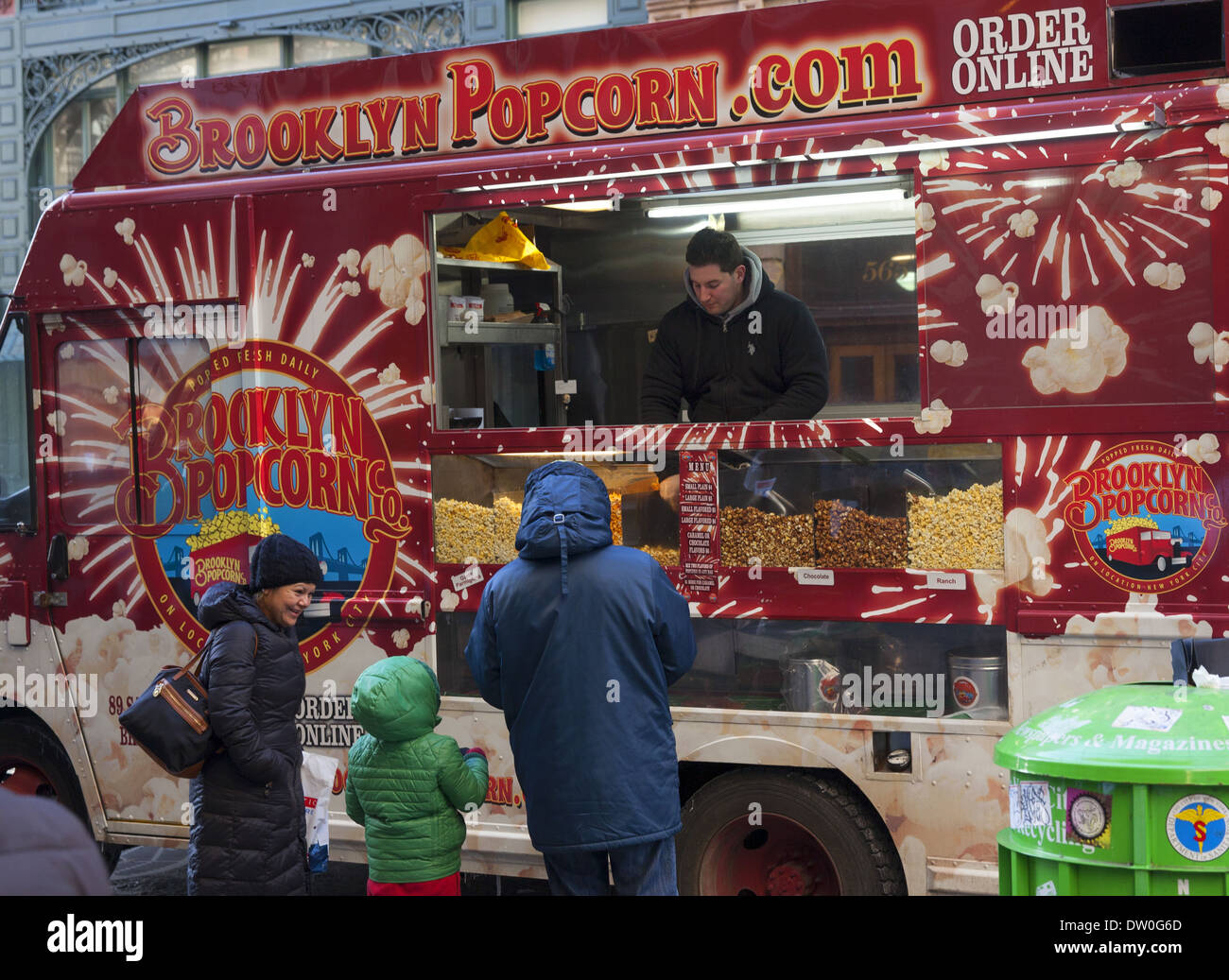 "Brooklyn Popcorn" vendor on Broadway in the SOHO neighborhood in