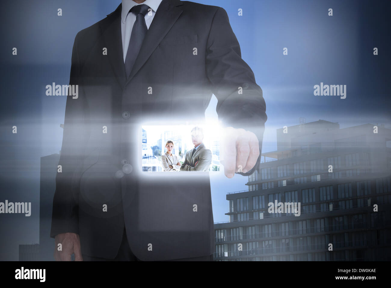 Stylish businessman using digital interface Stock Photo