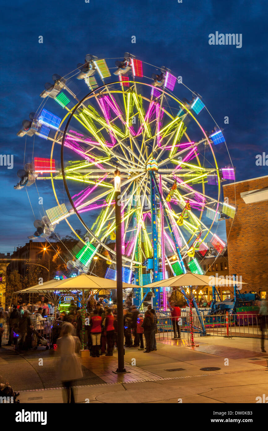 Ferris wheel at night during annual Victoria Christmas lightupVictoria
