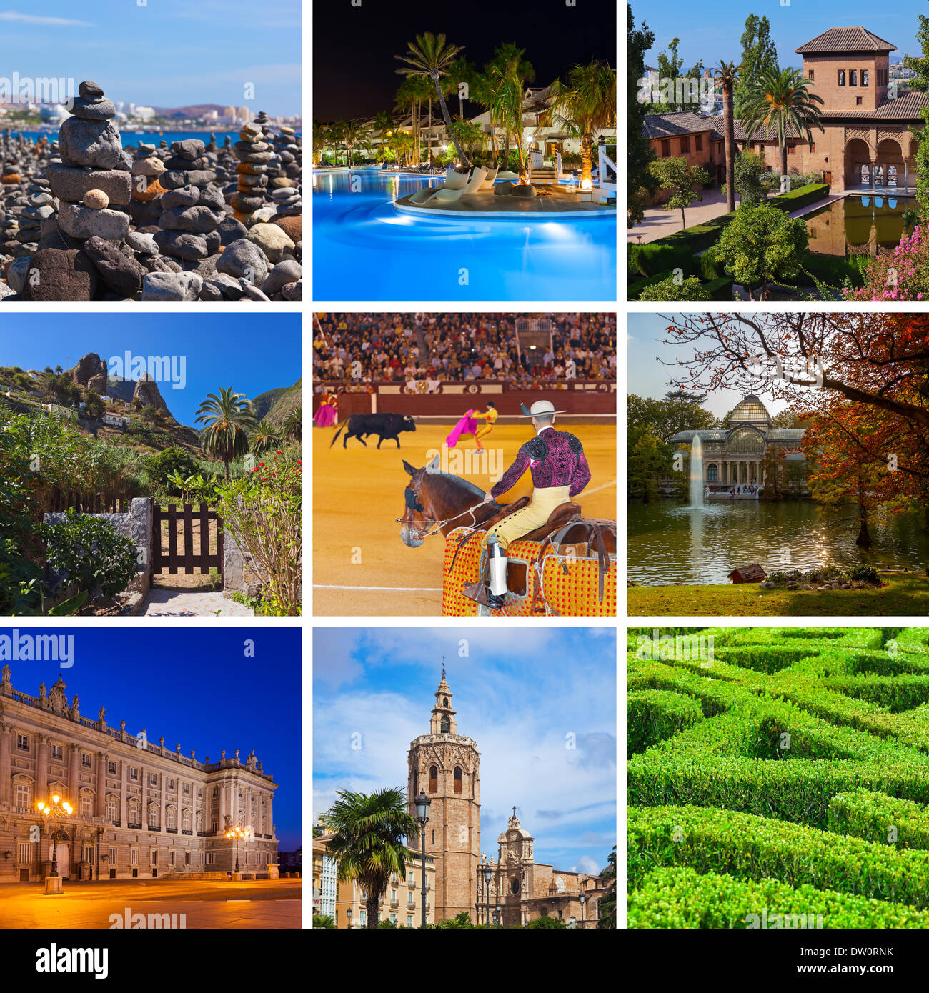 Collage of Spain images Stock Photo