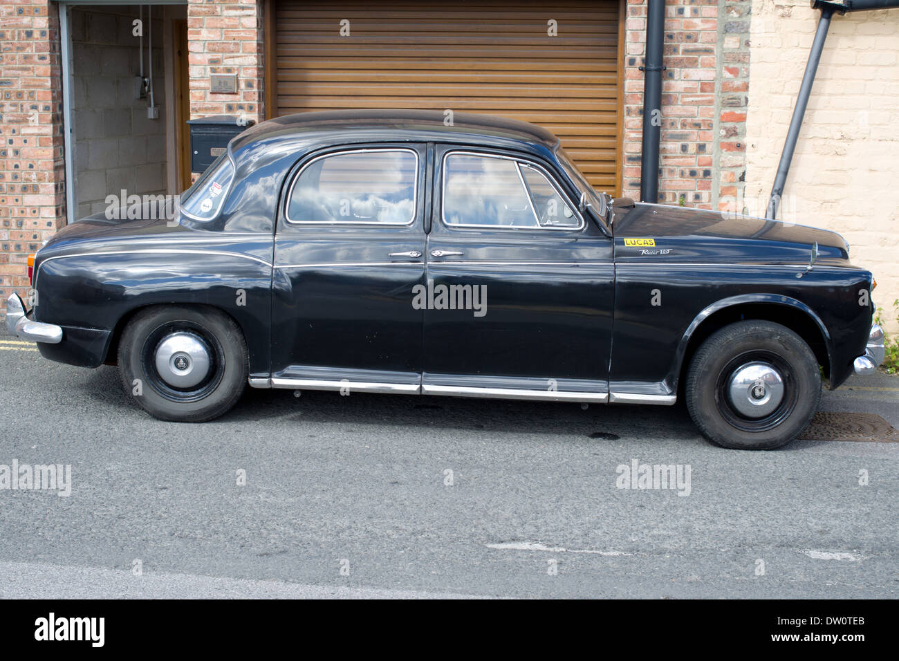 Black Rover 100 in good condition, classic British saloon, possibly in daily use. Stock Photo