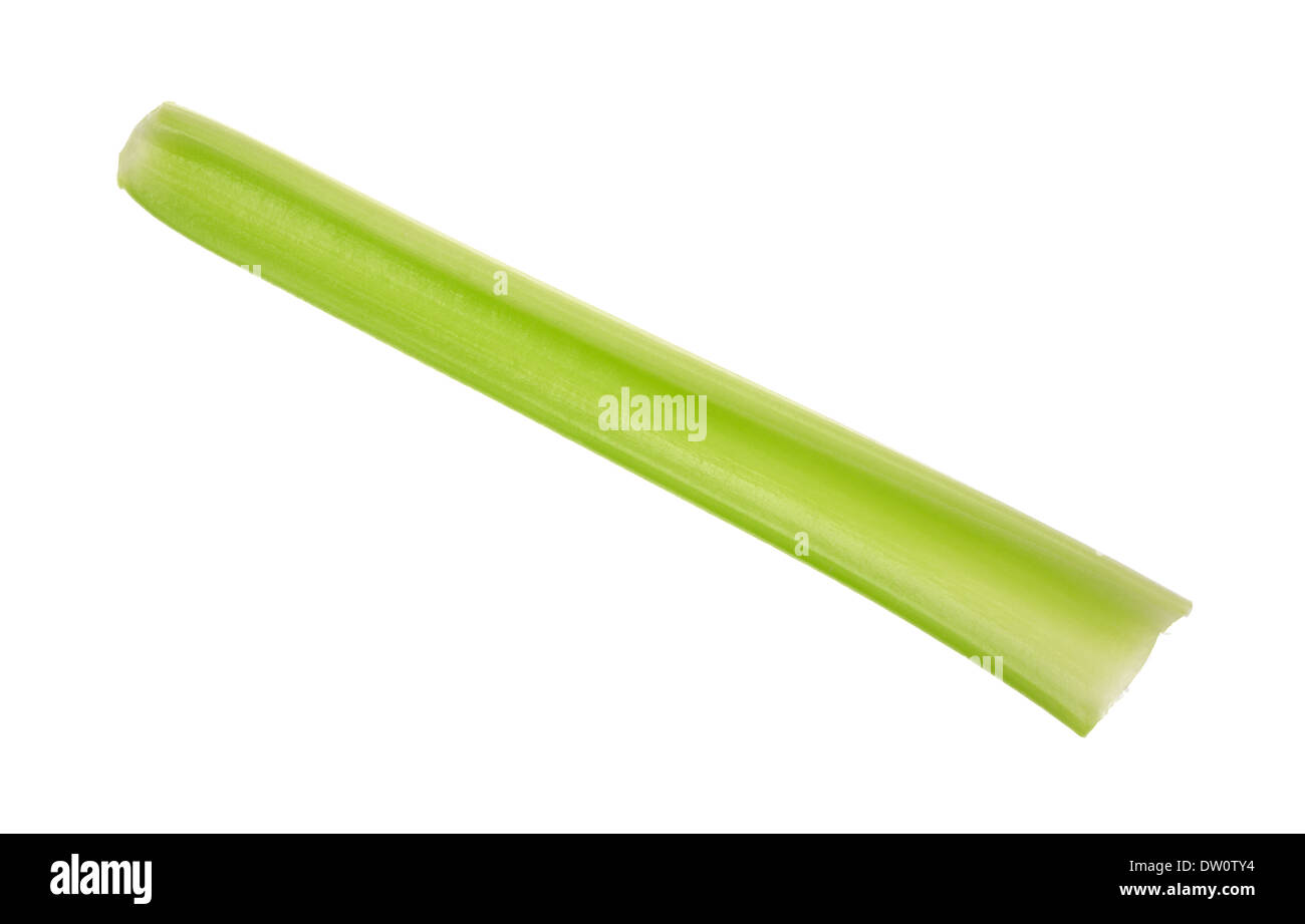 A single celery stalk on a white background Stock Photo Alamy