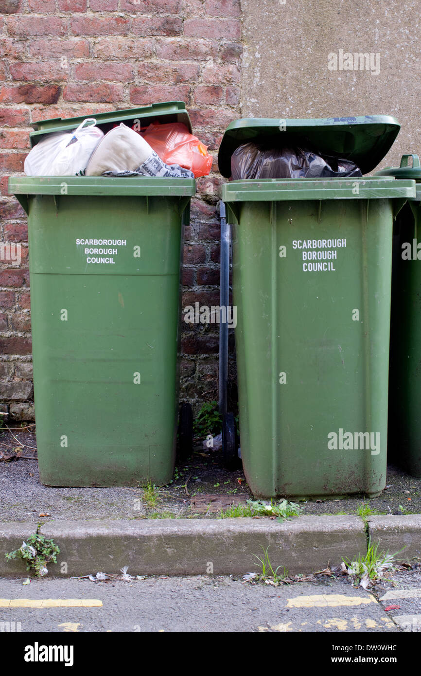 2 Two bins put out for collection Stock Photo