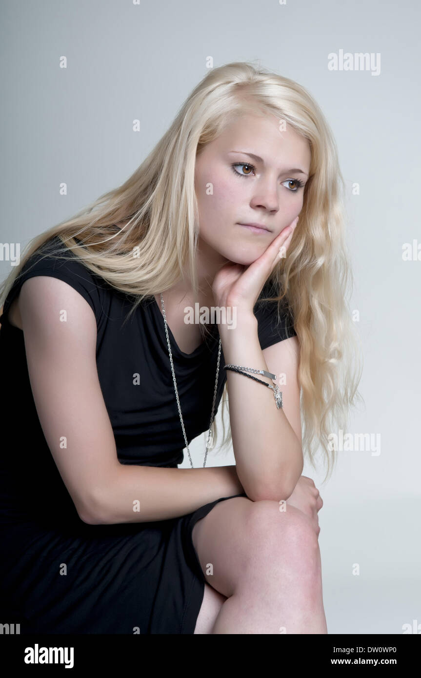 unhappy young woman Stock Photo