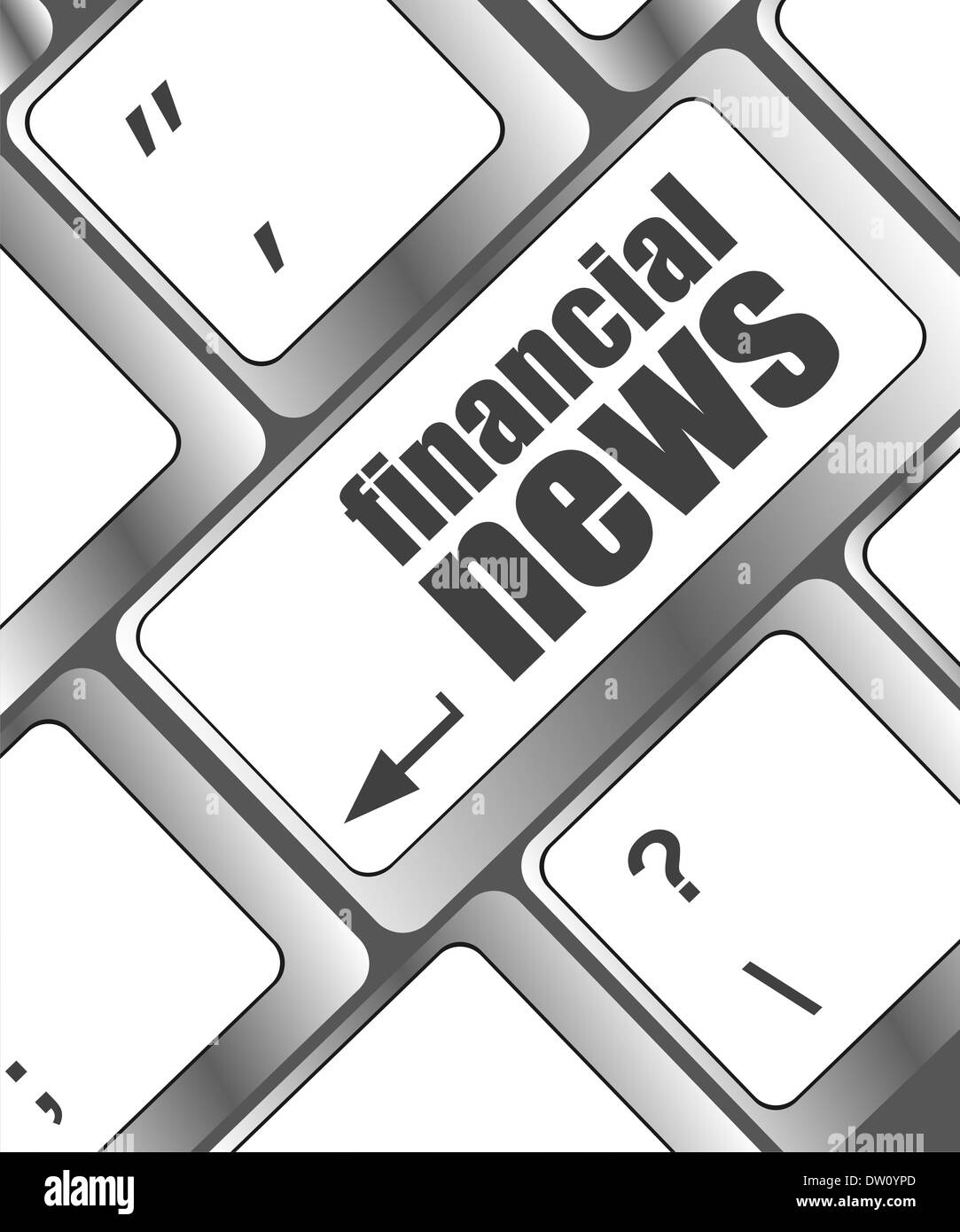 financial news button on computer keyboard Stock Photo