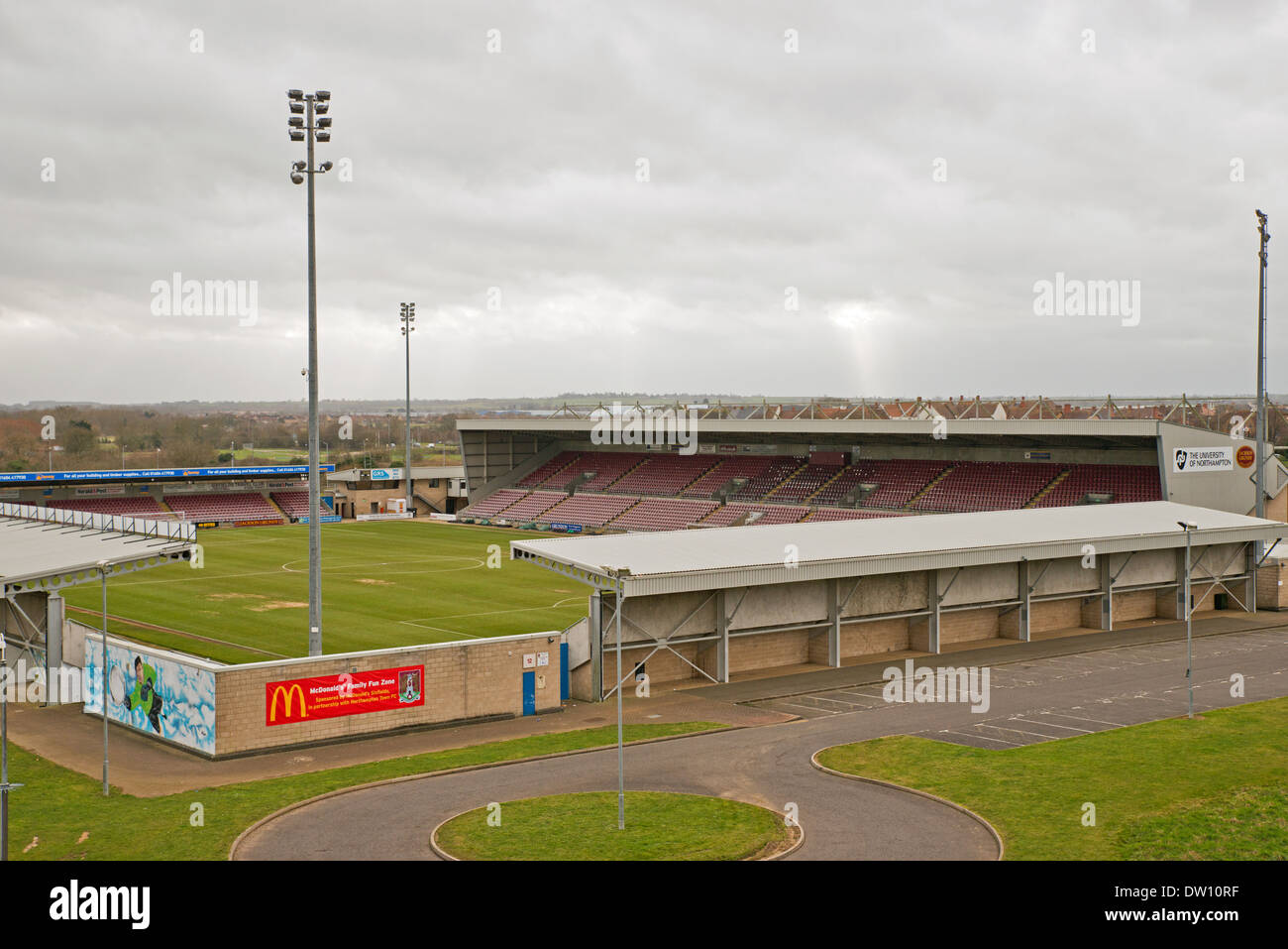 Empty Stadium  Northampton Town Football Club Stock Photo