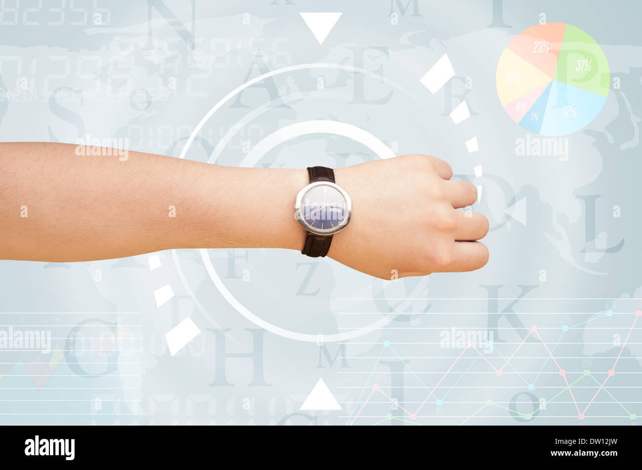 Clocks with world time and finance business concept Stock Photo Alamy