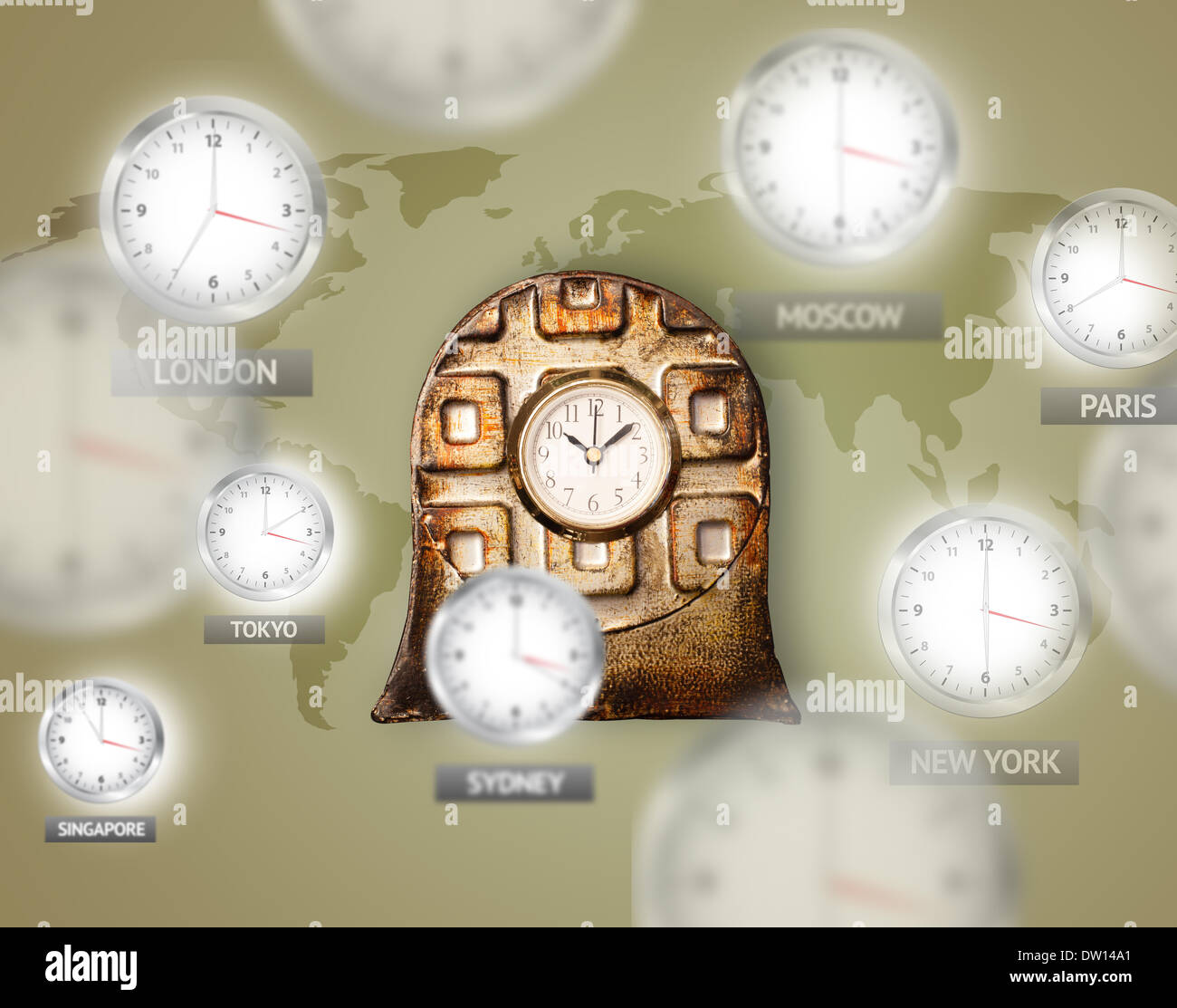 World clocks airport hi-res stock photography and images - Alamy