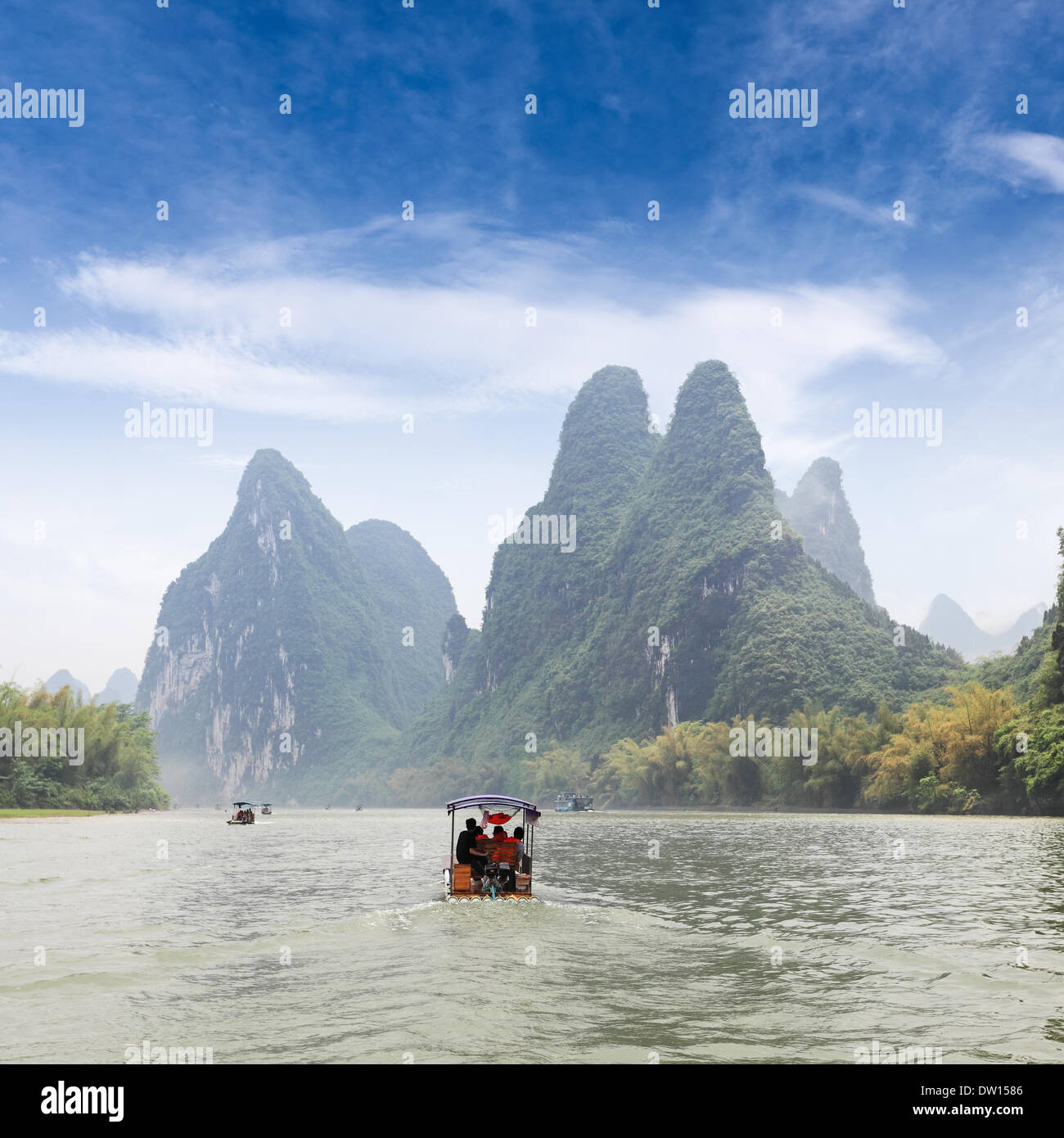 beautiful scenery of lijiang river Stock Photo