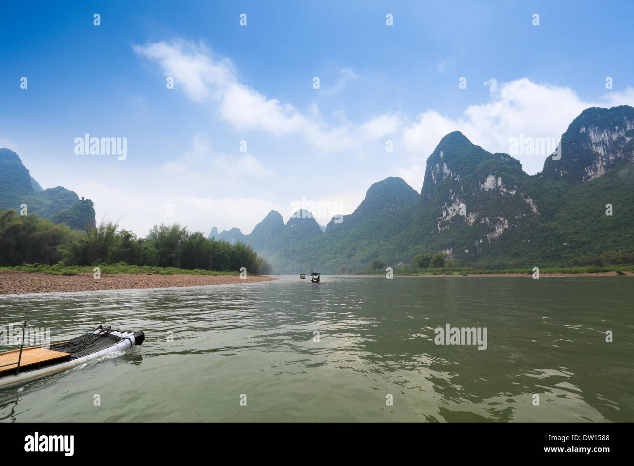 beautiful lijiang river scenery Stock Photo