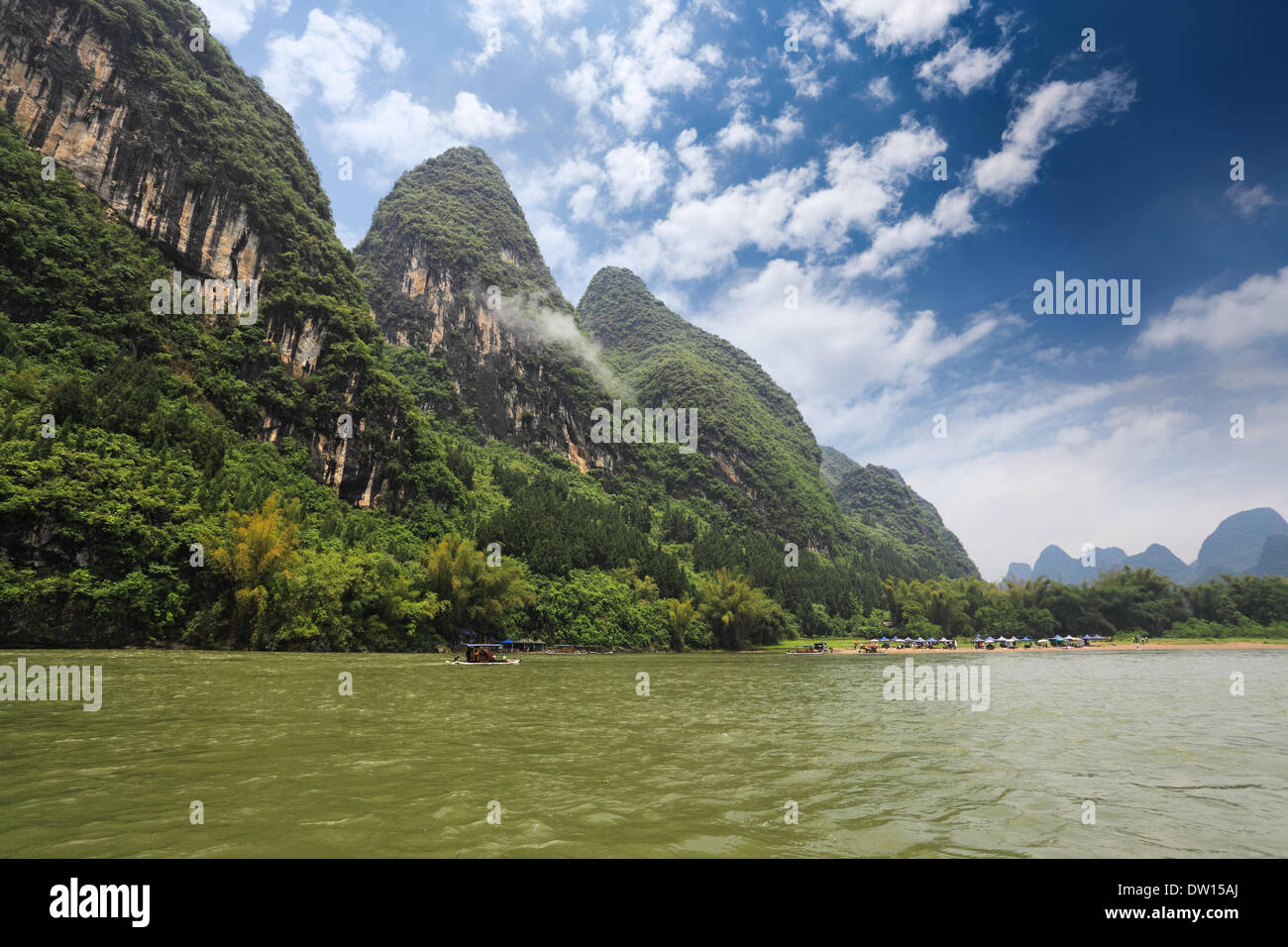 beautiful lijiang river scenery in guilin Stock Photo