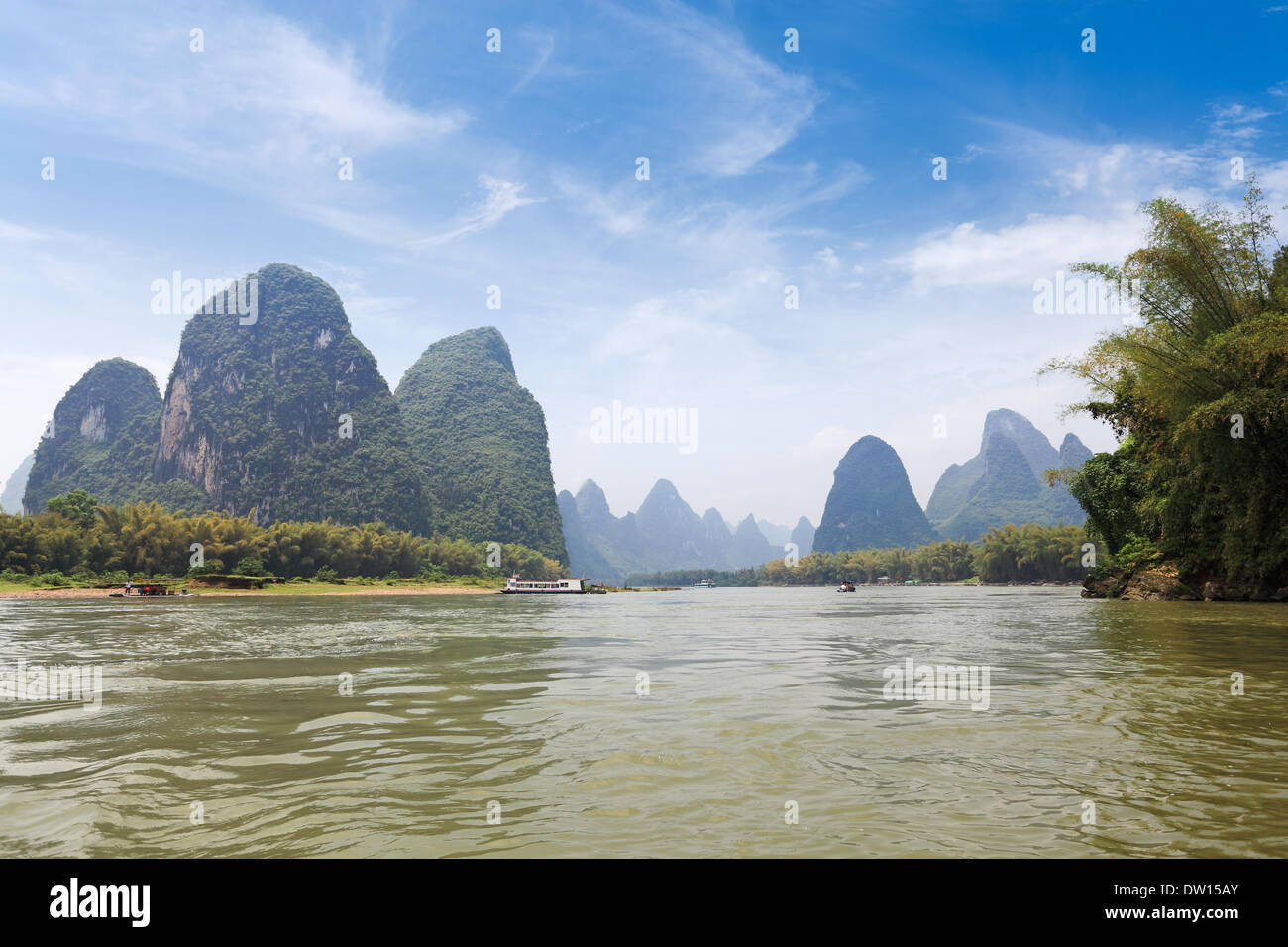 beautiful lijiang river in guilin Stock Photo