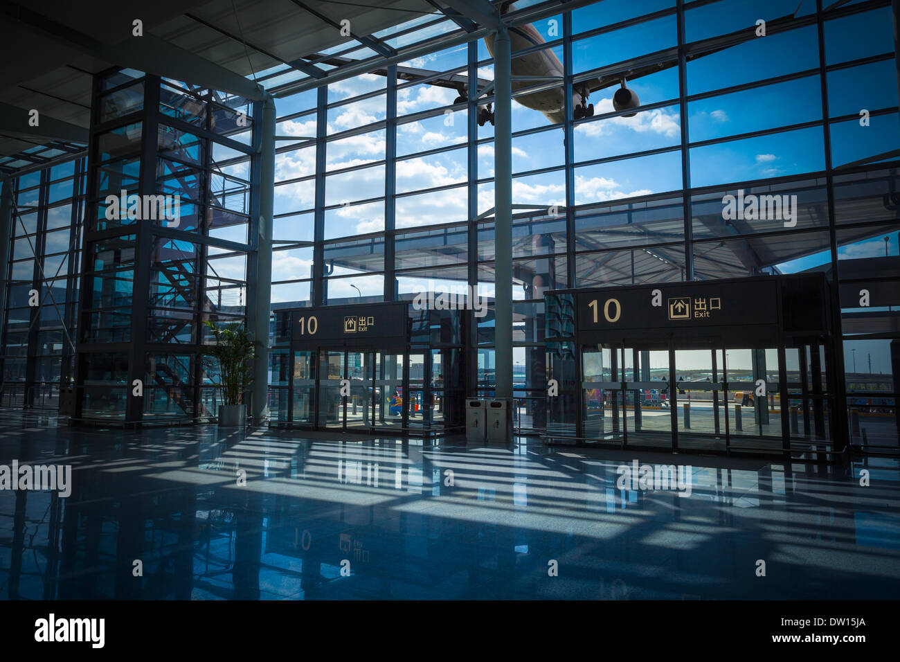 airport terminal exit and flight Stock Photo Alamy