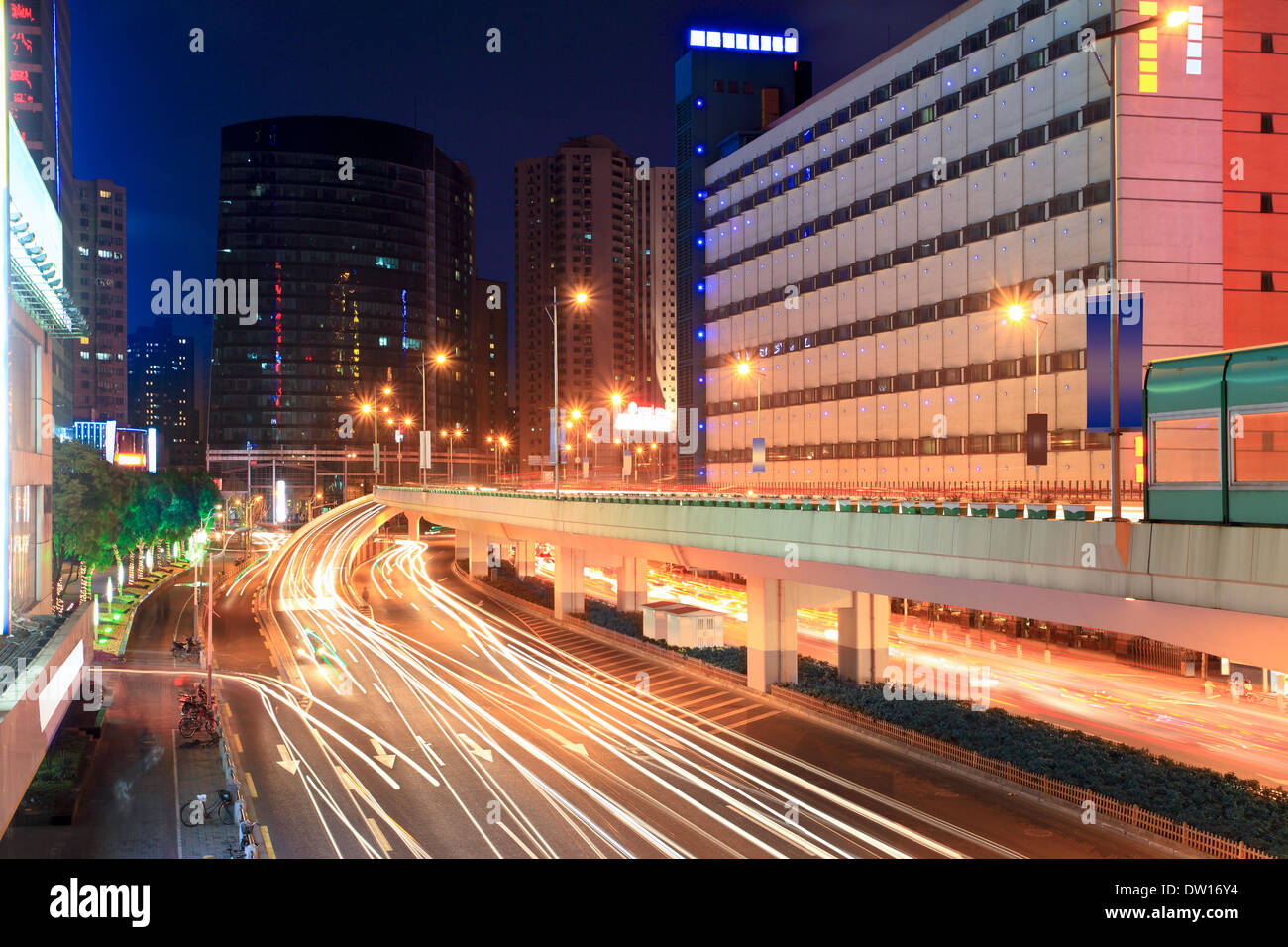 night city highway traffic Stock Photo - Alamy