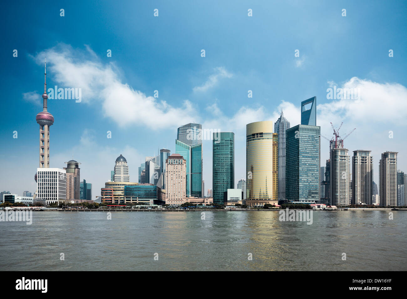 shanghai against a blue sky Stock Photo
