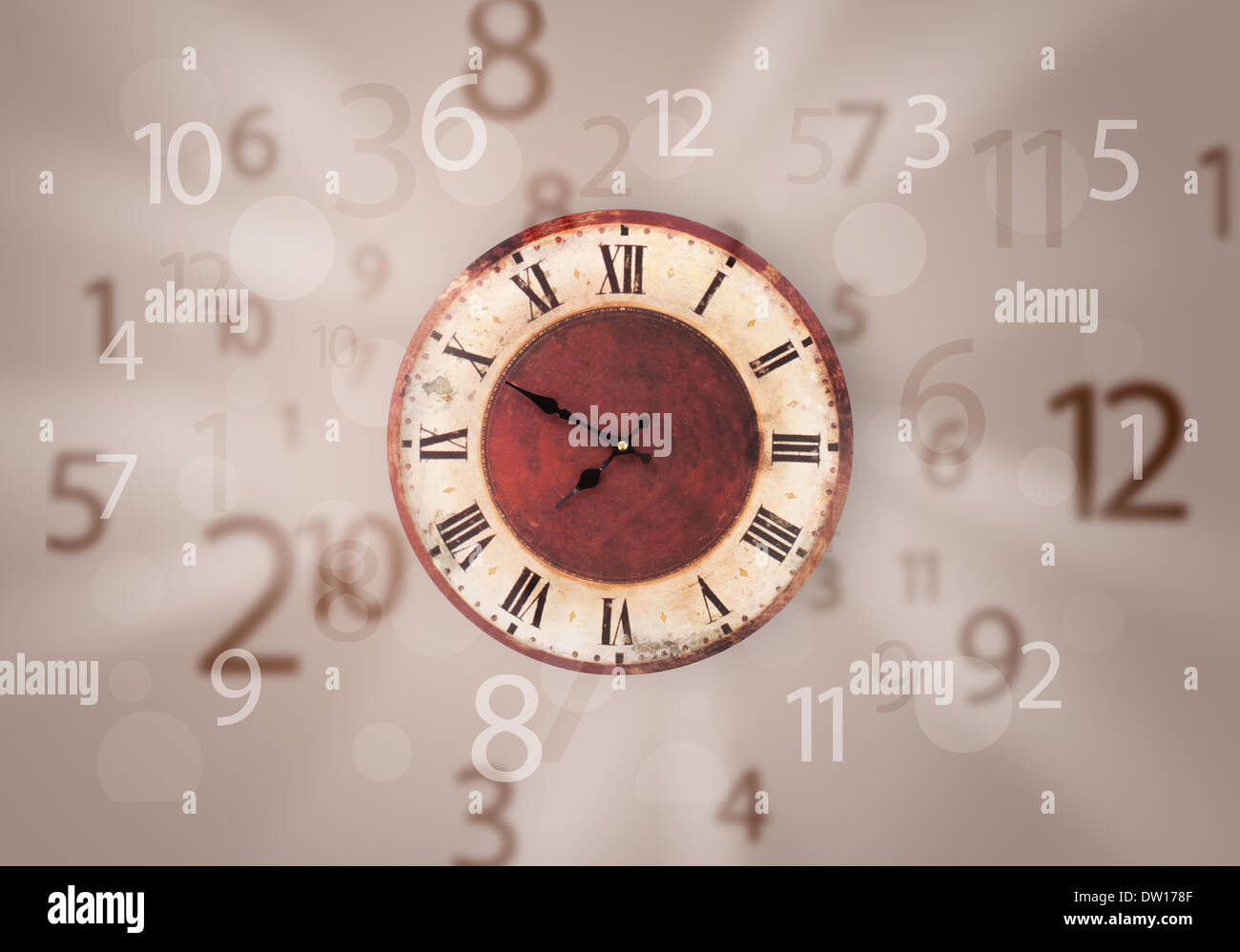 Vintage clock with numbers on the side Stock Photo Alamy