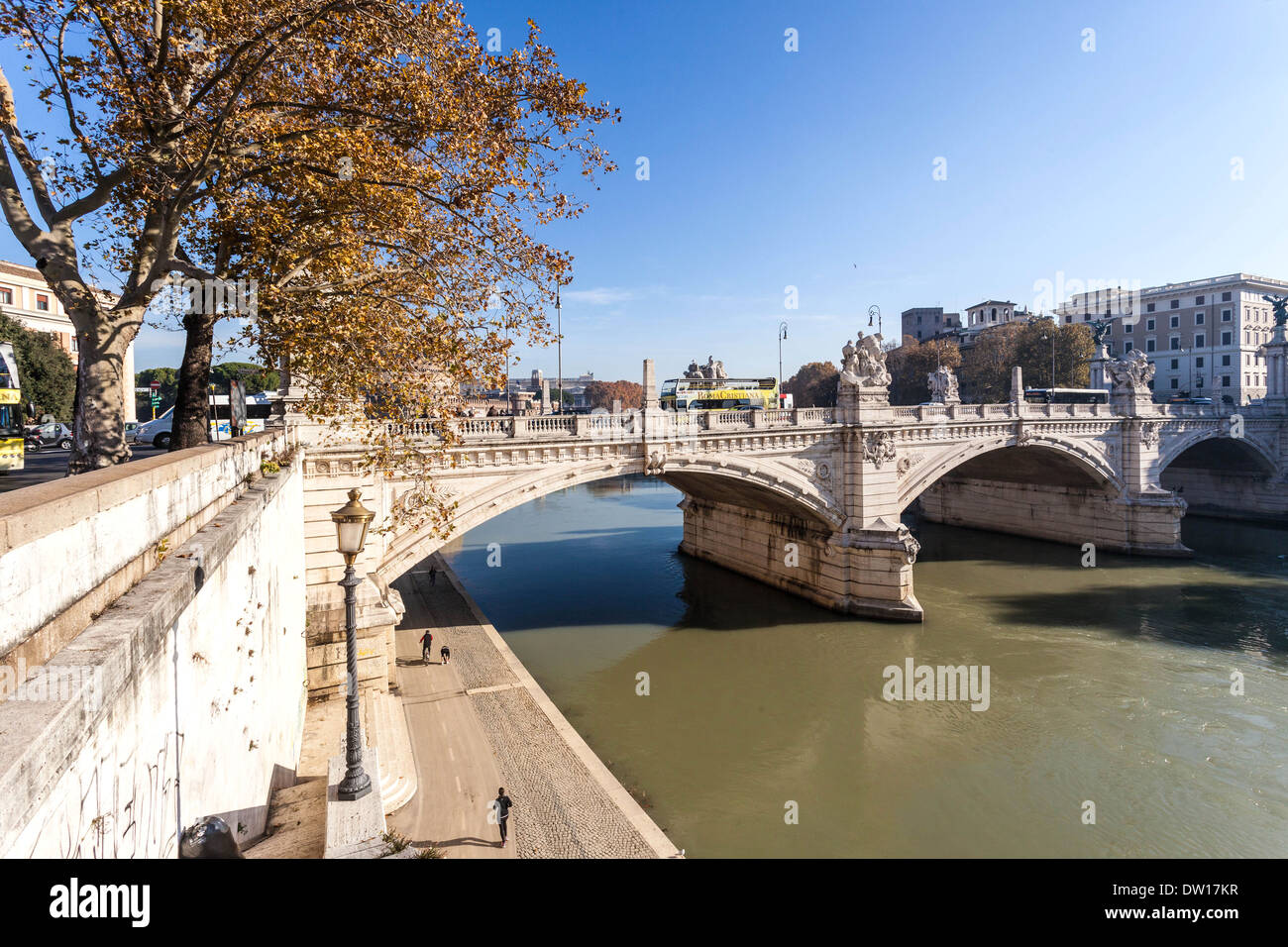 Tiber River scene, Rome Italy. Stock Photo