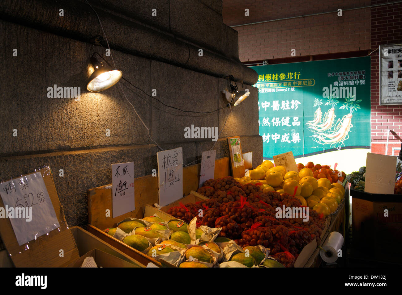 fruit and vegetable stand in Chinatown NY Stock Photo Alamy