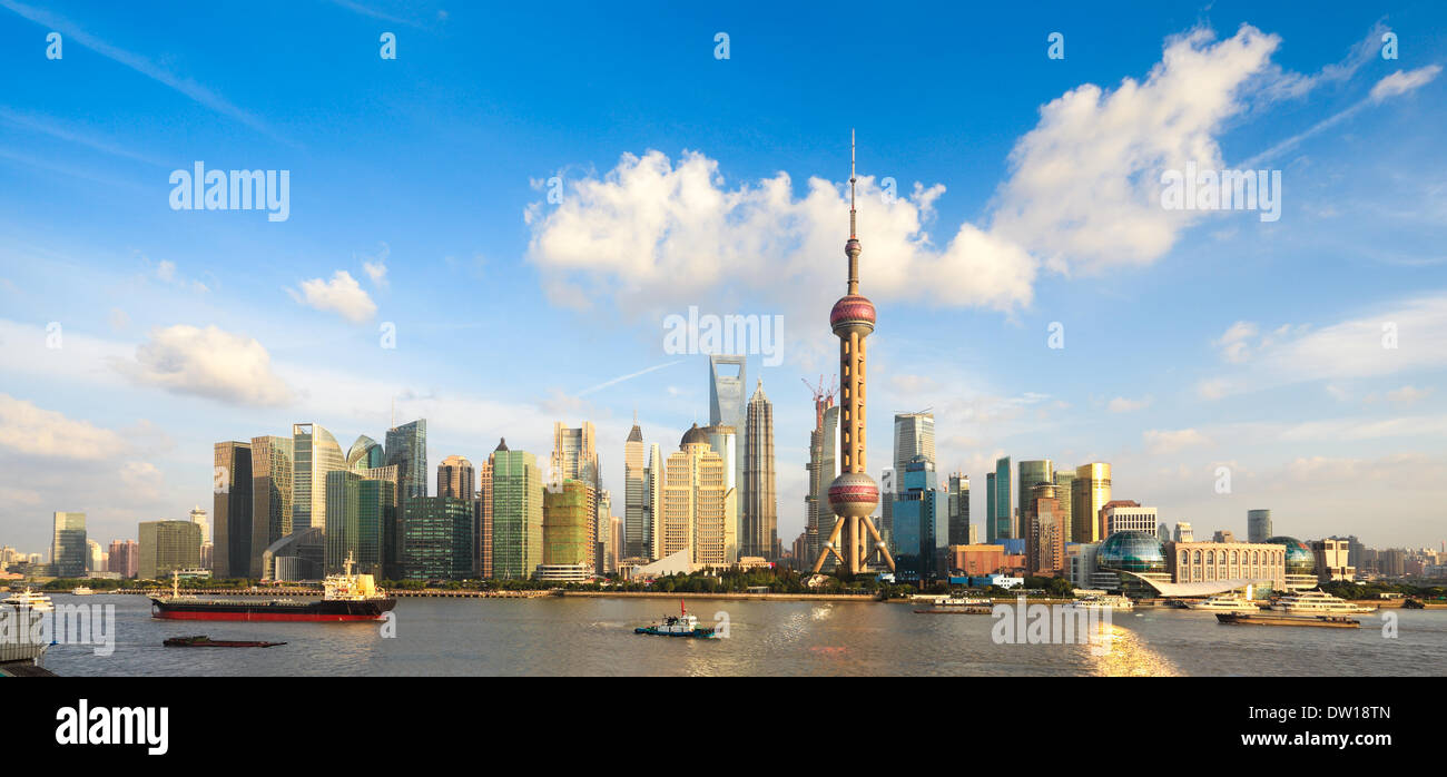panoramic view of shanghai skyline Stock Photo