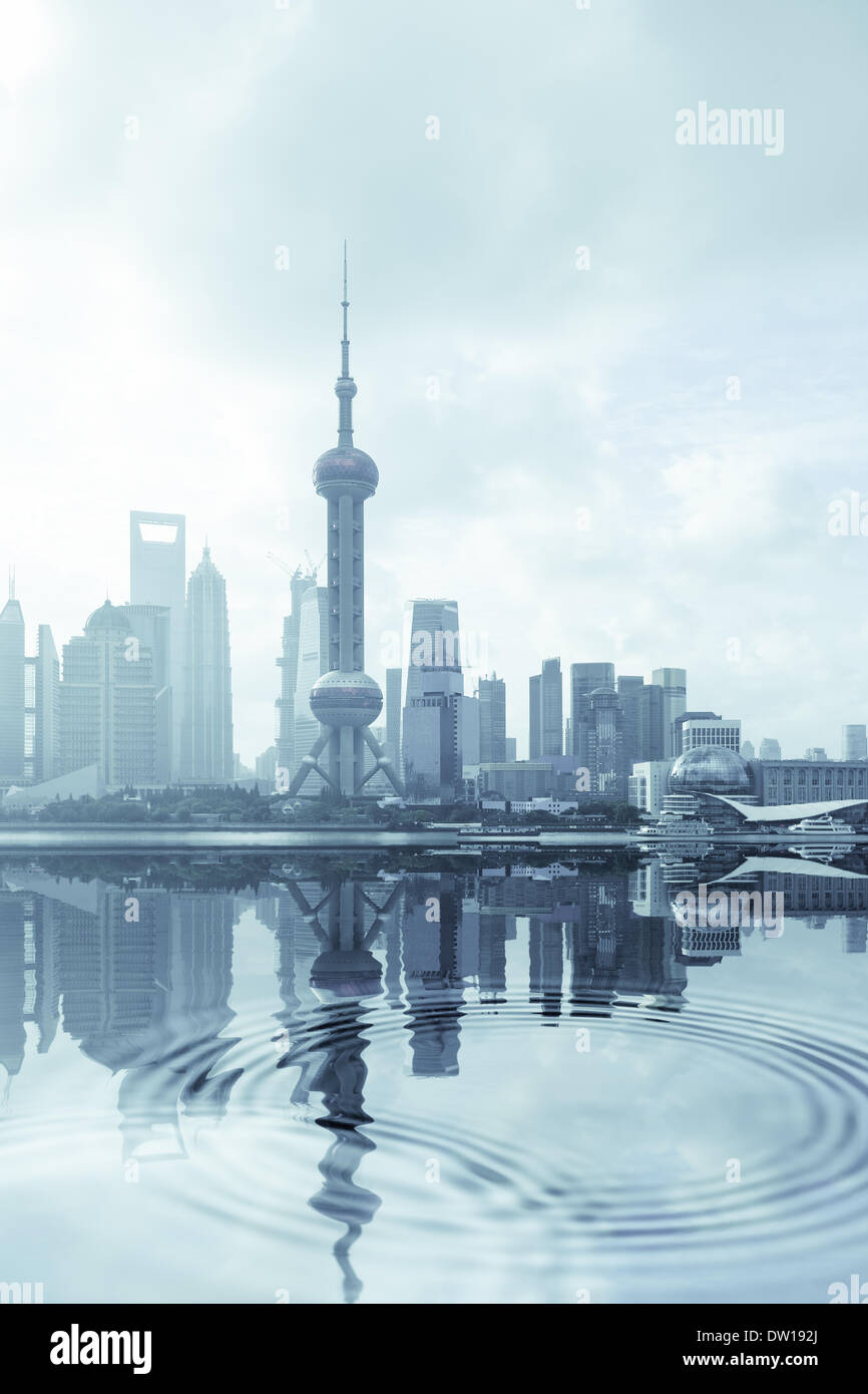 modern city dramatic reflection Stock Photo