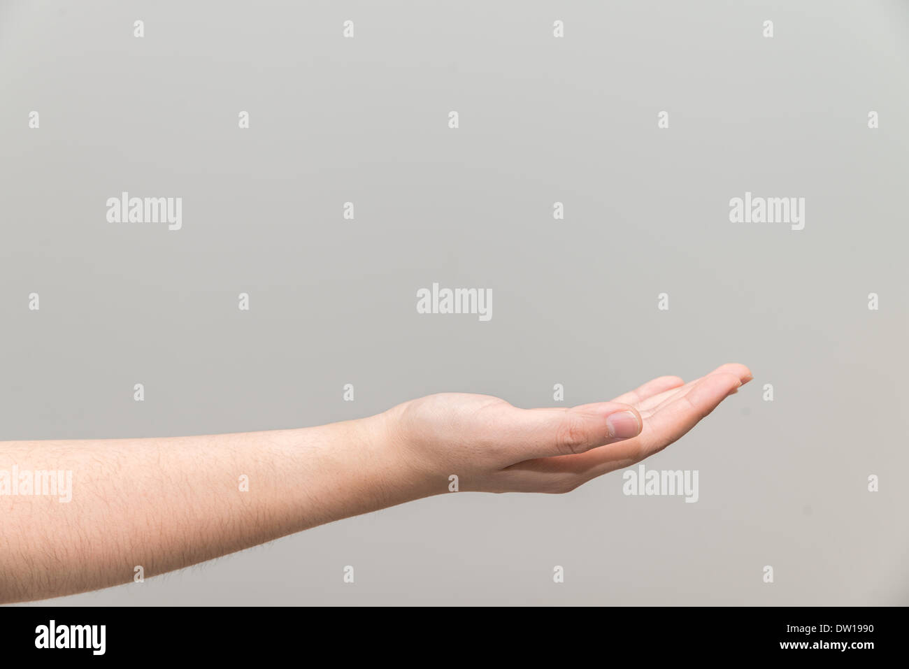 Hand with open palm facing up Stock Photo Alamy