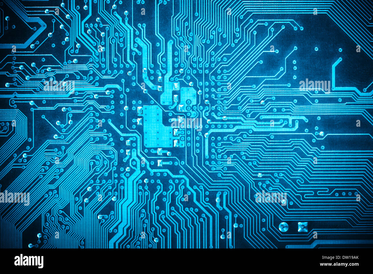 blue circuit board background Stock Photo