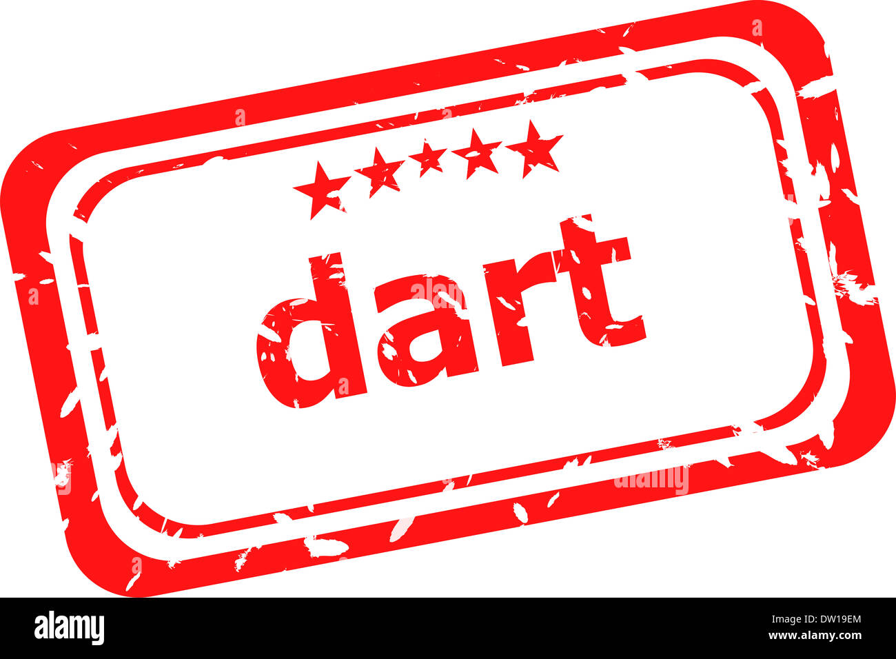 dart word on red rubber old business stamp Stock Photo