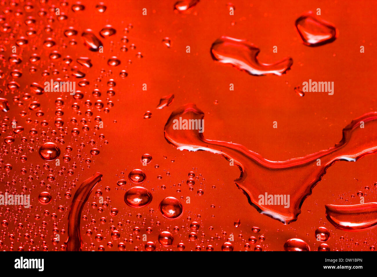 red water drop for background Stock Photo