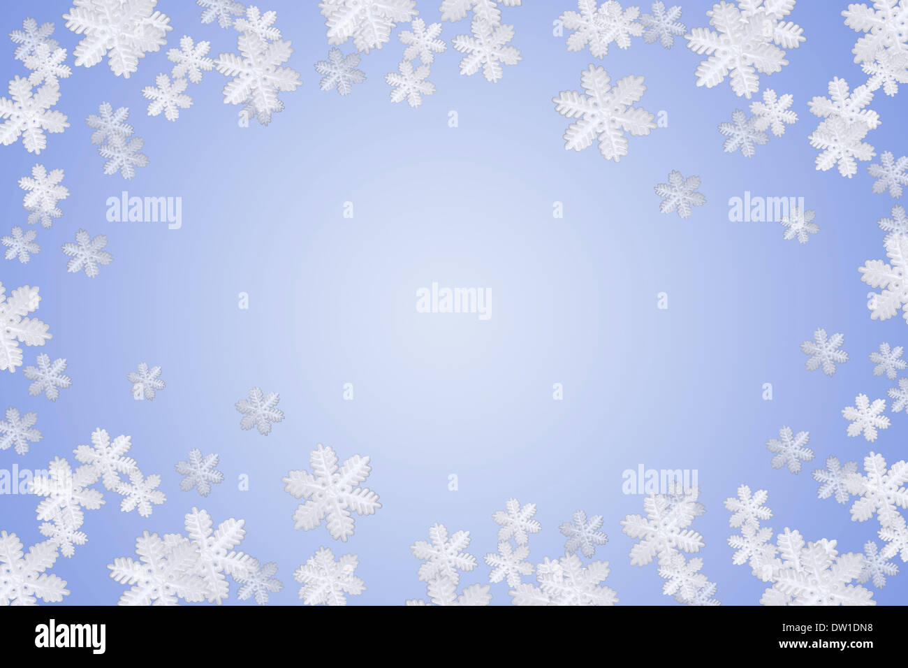 blue winter snowflake background and frame Stock Photo - Alamy