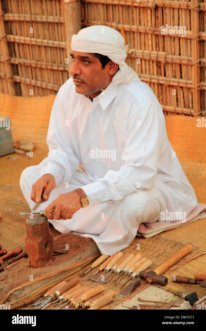 United Arab Emirates, Dubai, Heritage Village, traditional craftsman, Stock Photo