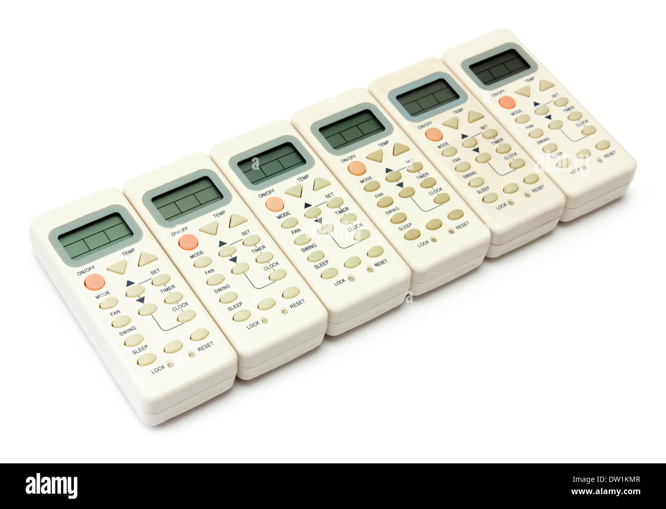 remote infrared devices in row Stock Photo