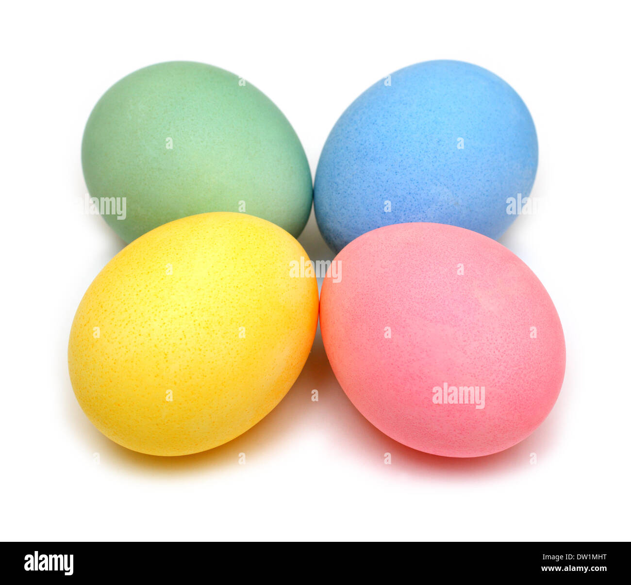 four colored easter eggs Stock Photo
