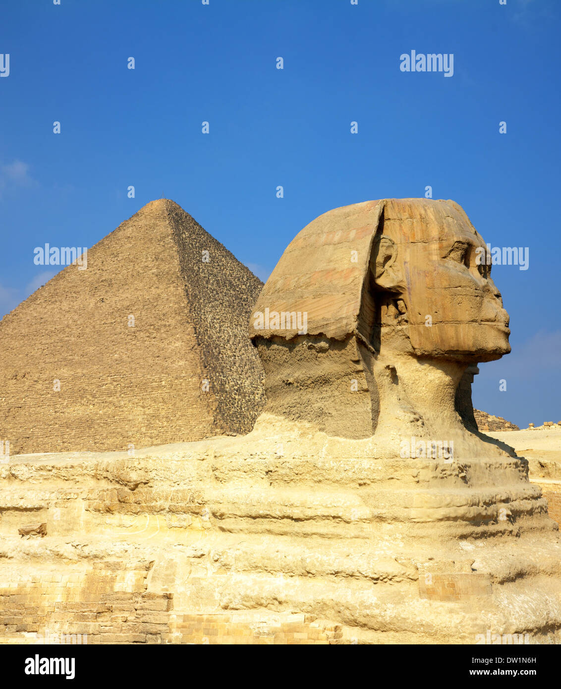 egypt Cheops pyramid and sphinx Stock Photo - Alamy