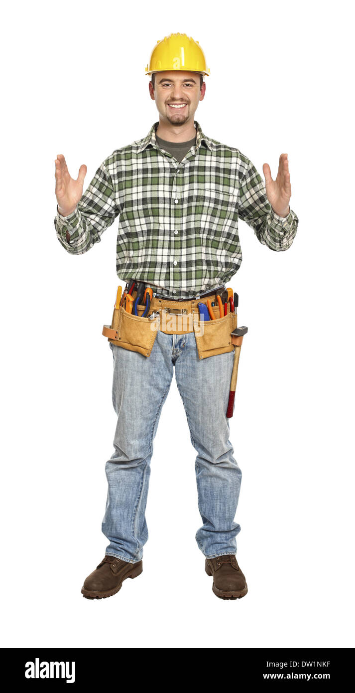 manual worker in showing pose Stock Photo