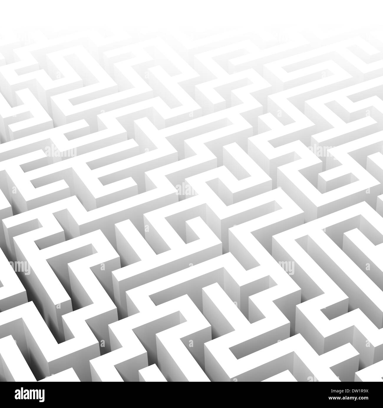 3d maze labyrinth illustration Black and White Stock Photos & Images