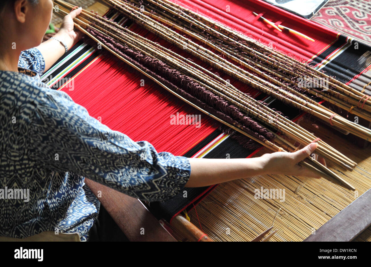 traditional malaysian loom Stock Photo