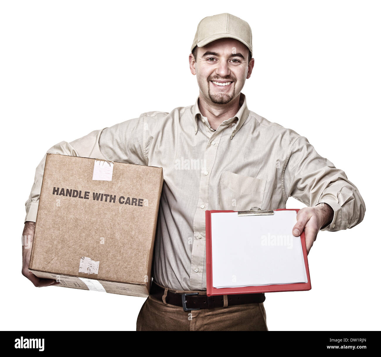 Delivery man cap cardboard in hi-res stock photography and images - Alamy