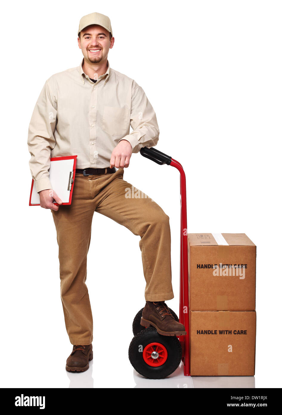 Smiling delivery man in hi-res stock photography and images - Alamy